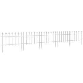 Outsunny Metal Decorative Garden Fence, 9.2' x 17.25" 5 Pack Steel Fence Panels, Decorative Border Fence for Landscape, Flower Bed, Yard Decor
