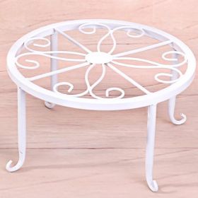 Heavy Duty 50lb Metal Potted Plant Stands Plant Holder (Color: White)