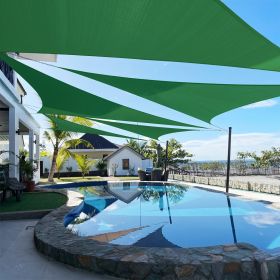 Artpuch Custom Size Dark Green Sun Shade Sail Triangle Canopy 185 GSM Durable Fabric UV Block Awning for Outdoor Patio Garden Backyard (Color: Dark Green, Size: 19X20X20)