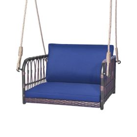 Outdoor & Indoor Single Person Swing Chair with Armrests Cushion (Color: As pic show, type: Style B)