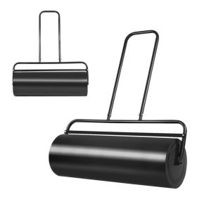 36 x 12 Inch Tow Lawn Roller Water Filled Metal Push Roller (Color: Black)